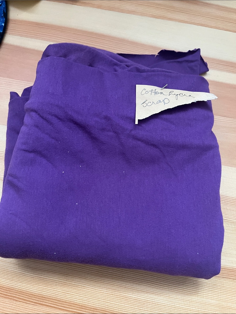 Scrap Fabric piece purple cotton Lycra 1/4yard 60” wide